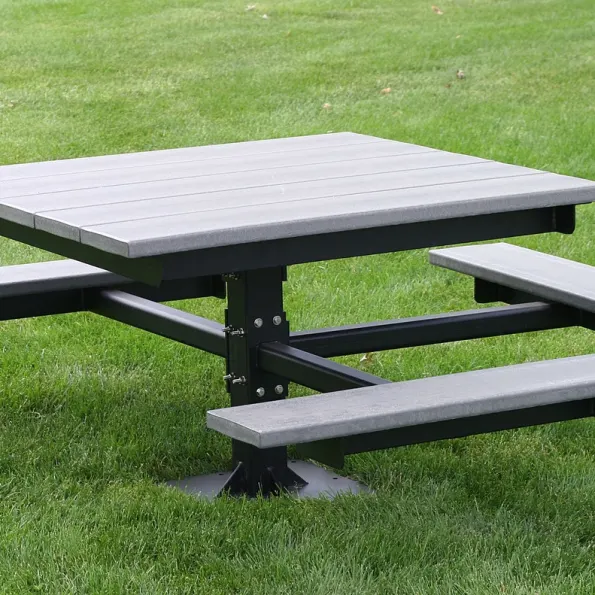 Square Picnic Pedestal T-Table