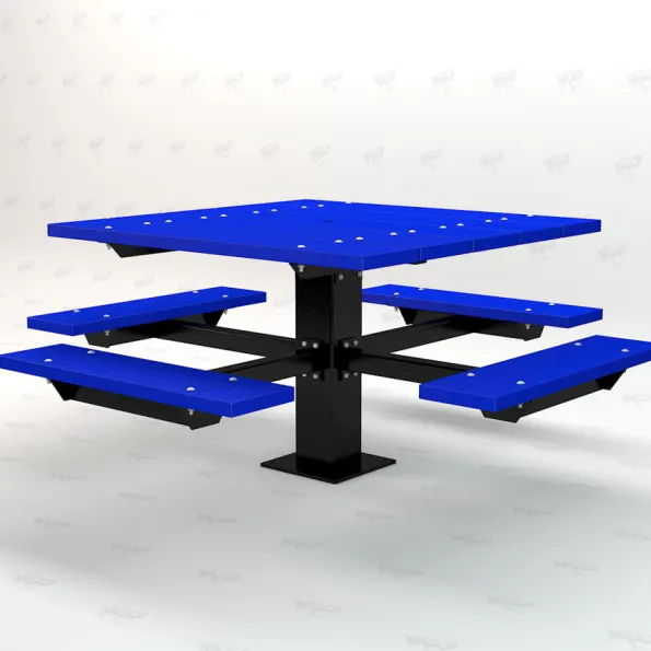 Square Picnic Pedestal T-Table