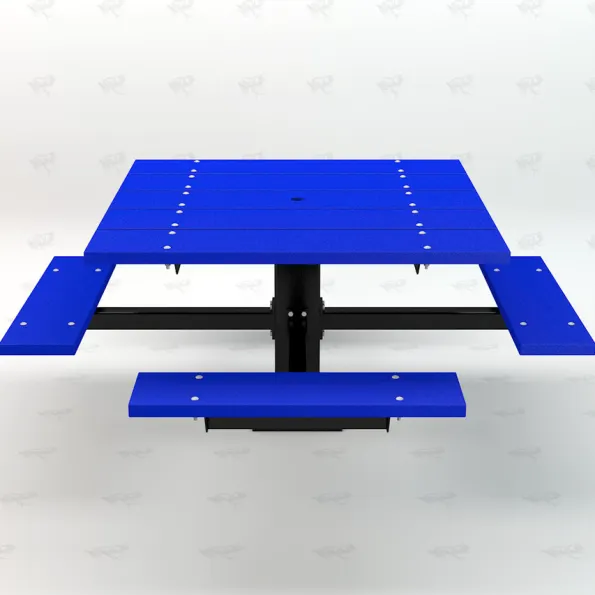 Square Picnic Pedestal T-Table