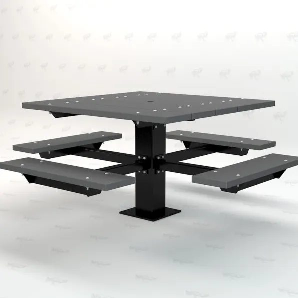Square Picnic Pedestal T-Table