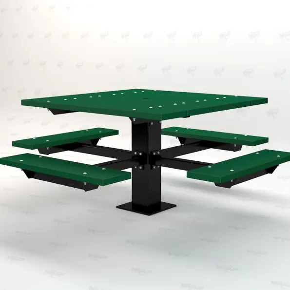 Square Picnic Pedestal T-Table