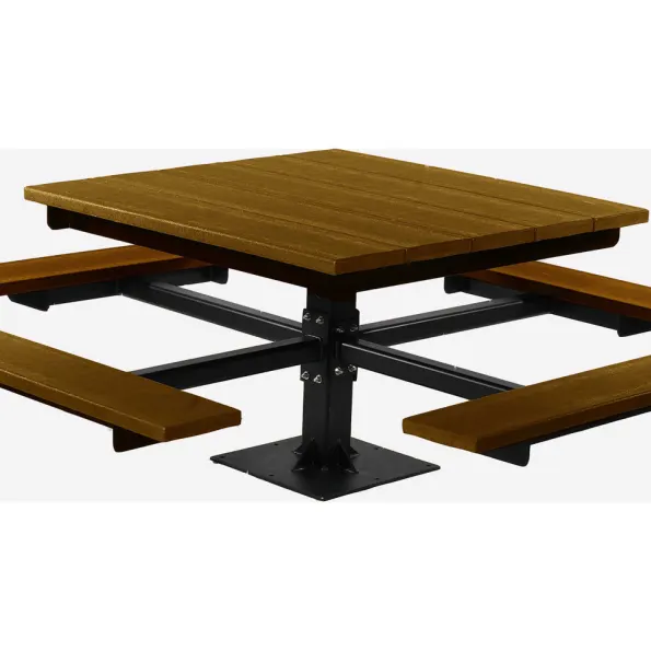 Square Picnic Pedestal T-Table