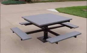 Square Picnic Pedestal T-Table