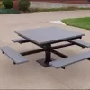Square Picnic Pedestal T-Table thumbnail 1
