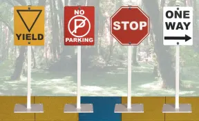 Trike Path Traffic Sign- Set of 6