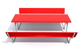 6' Rectangular Picnic Table with Back
