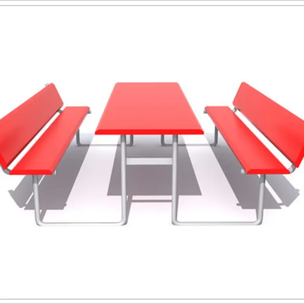 6' Rectangular Picnic Table with Back