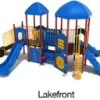 Lakefront Color Scheme: Posts- Brick Red; Rails- Sunglow Yellow; Roofs/Slides/Climbers- Pacific Blue