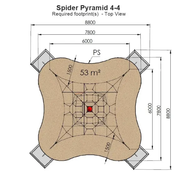 Spider Pyramid 4-4 Net Climber