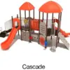 Cascade Color Scheme: Posts- Brown; Rails- Sand Dollar; Climbers/Panels- Beige; Slides/Roofs- Orange