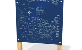 US Map Free Standing Panel