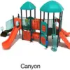 Canyon Color Scheme: Posts- Matte Black; Rails/Roofs/Panels- Teal; Climbers/Slides- Orange