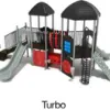 Turbo Color Scheme: Posts- Sliver; Rails/Roofs/Panels- Black; Climbers/Slides- Gray; Tubes/Bridge- Brick Red