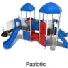 Patriotic Color Scheme: Posts- White; Rails- Silver; Roofs/Slides/Climbers- Pacific Blue; Panels- Brick Red