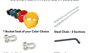 High Back Bucket Seat Package with Chain, Clevis Connectors and Wrench