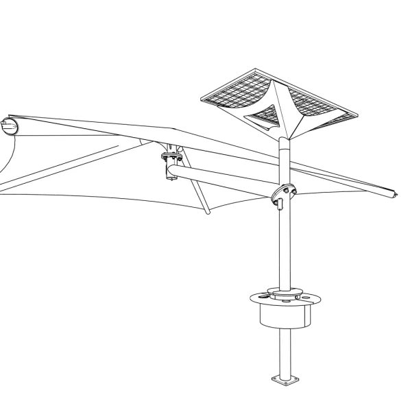 Single Post Pyramid Cantilever Shade