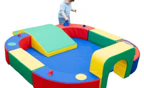 Playring with Tunnel and Slide Climber