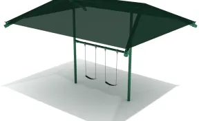 Shaded 1-Bay Single Post Swings
