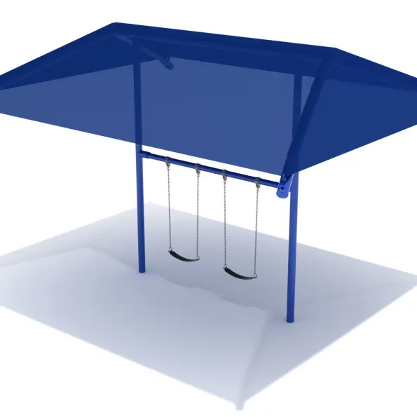 Shaded 1-Bay Single Post Swings