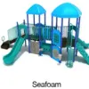 Seafoam Color Scheme: Posts- Cobalt Blue; Rails/Slides/Climbers- Teal; Roofs/Panels- Sky Blue