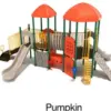 Pumpkin Color Scheme: Posts- Rainforest Green; Rails- Sunglow Yellow; Roofs/Panels- Orange; Climbers/Slides- Beige