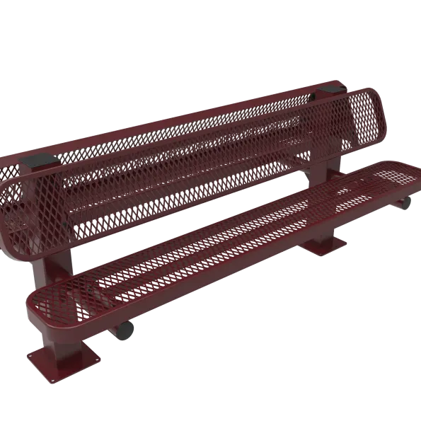 Double Pedestal Bench with Back