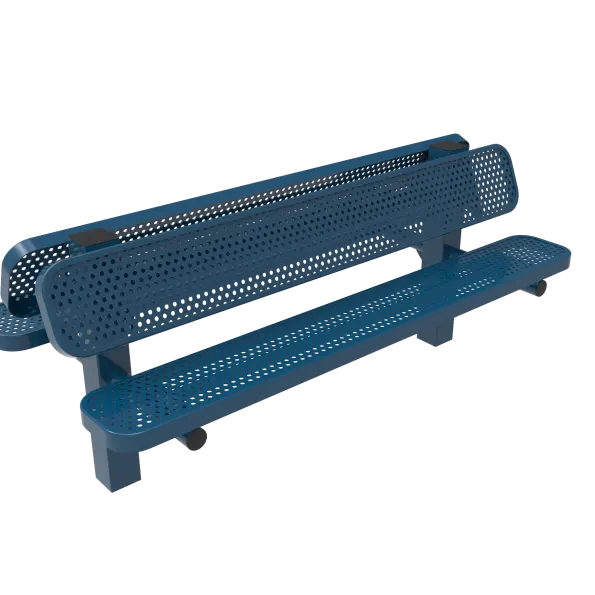 Double Pedestal Bench with Back