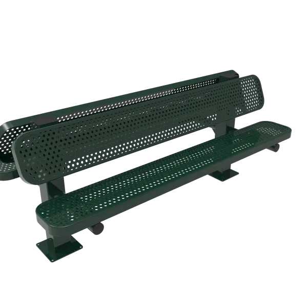 Double Pedestal Bench with Back