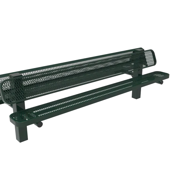 Double Pedestal Bench with Back