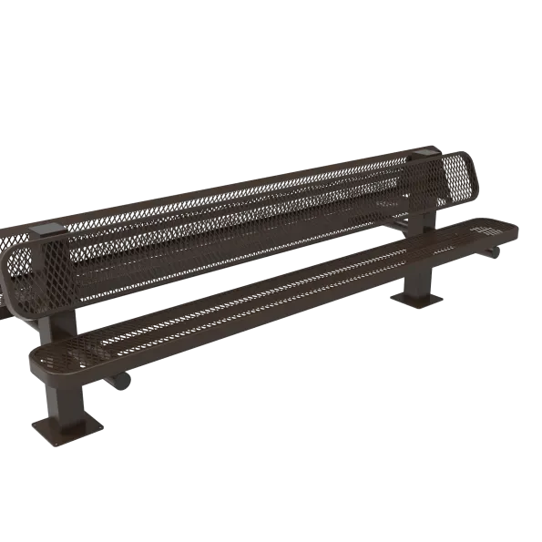 Double Pedestal Bench with Back