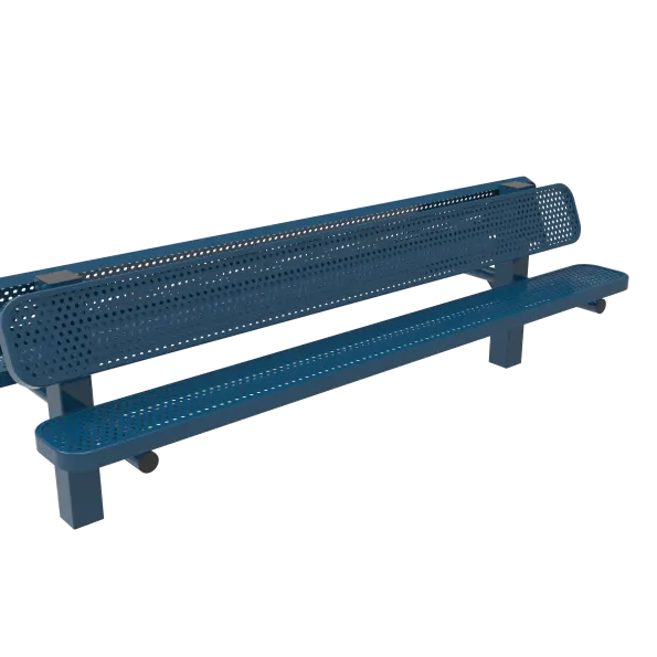 Double Pedestal Bench with Back