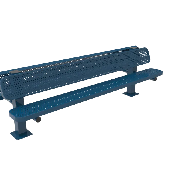 Double Pedestal Bench with Back