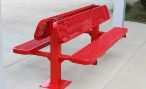 Double Pedestal Bench with Back